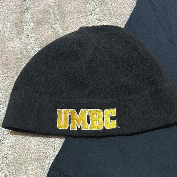 Two UMBC softball T-shirts black size L And XL with bonus fleece beanie. - Picture 3 of 3